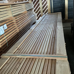 Ca. 84x Douglas design/tripple/deens profiel, 22x142mm, lengte 400cm